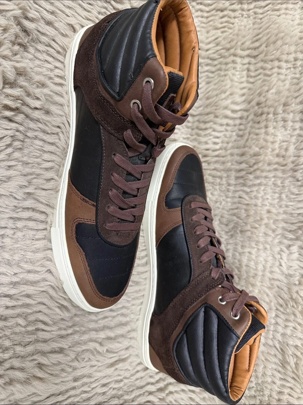 Roberto Vascon Men's Brown & Black high top shoes/ Boots